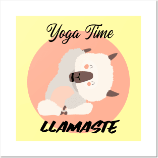 Llama / Yoga Llama / Yoga Time / Llamaste / Funny Llama Doing Yoga / Cute Llama / Cute Yoga Design Posters and Art